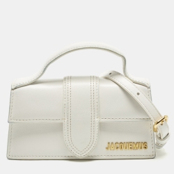 مملوكة مسب قًا Jacquemus Le Bambino Mini White Leather Top Handle Bag