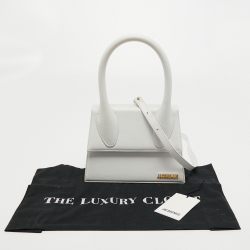Pre Owned Jacquemus White Leather Le Grand Chiquito Top Handle Bag