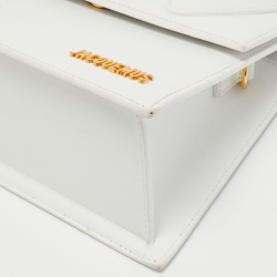 Pre Owned Jacquemus White Leather Le Grand Chiquito Top Handle Bag