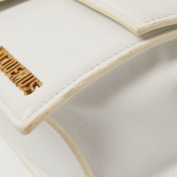 Jacquemus White Leather Le Grand Bambino Top Handle Bag