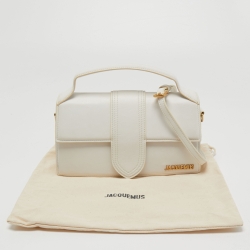 Jacquemus White Leather Le Grand Bambino Top Handle Bag
