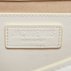 Jacquemus White Leather Le Grand Bambino Top Handle Bag