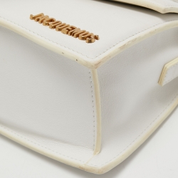 Jacquemus White Leather Le Grand Bambino Top Handle Bag