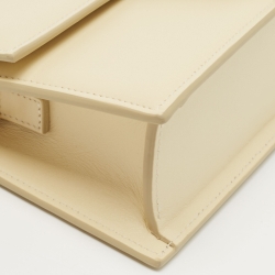 Pre Owned Jacquemus Cream Leather Le Bambino Shoulder Bag