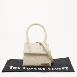 Pre Owned Jacquemus Light Beige Canvas Le Chiquito Top Handle Bag