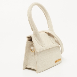 Pre Owned Jacquemus Light Beige Canvas Le Chiquito Top Handle Bag