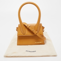 Jacquemus Tan Leather Le Chiquito Moyen Top Handle Bag