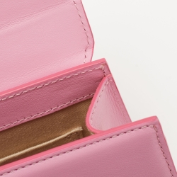 Pre Owned Jacquemus Pink Leather Le Chiquito Moyen Top Handle Bag
