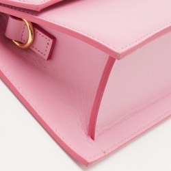 Pre Owned Jacquemus Pink Leather Le Chiquito Moyen Top Handle Bag