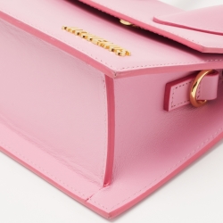 Pre Owned Jacquemus Pink Leather Le Chiquito Moyen Top Handle Bag