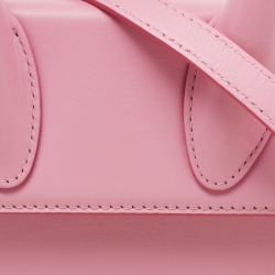 Pre Owned Jacquemus Pink Leather Le Chiquito Moyen Top Handle Bag