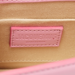 Pre Owned Jacquemus Pink Leather Le Chiquito Moyen Top Handle Bag