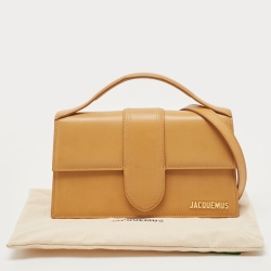 Jacquemus Tan Leather Le Grand Bambino Top Handle Bag
