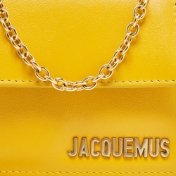 Pre Owned Jacquemus Yellow Leather Le Piccolo Chain Bag