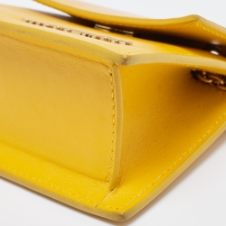 Pre Owned Jacquemus Yellow Leather Le Piccolo Chain Bag