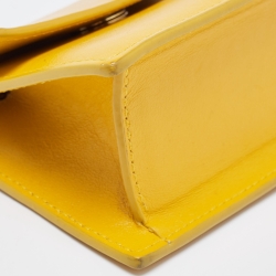 Pre Owned Jacquemus Yellow Leather Le Piccolo Chain Bag