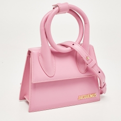 Jacquemus Pink Leather Le Chiquito Noeud Top Handle Bag