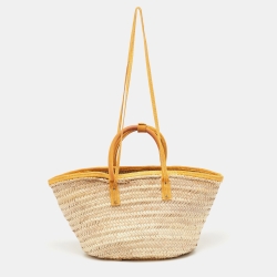 Pre Owned حقيبة يد توتس جاكيموس لي بانيه سولايل جلد نوبوك ورافية كريمي/وردي