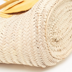 Pre Owned حقيبة يد توتس جاكيموس لي بانيه سولايل جلد نوبوك ورافية كريمي/وردي