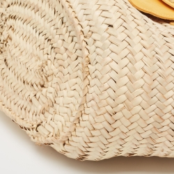 Pre Owned حقيبة يد توتس جاكيموس لي بانيه سولايل جلد نوبوك ورافية كريمي/وردي