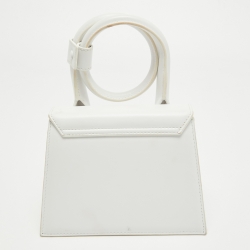 Jacquemus White Leather Le Chiquito Noeud Top Handle Bag