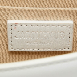 Jacquemus White Leather Le Chiquito Noeud Top Handle Bag