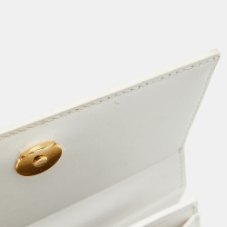 Jacquemus White Leather Le Chiquito Noeud Top Handle Bag