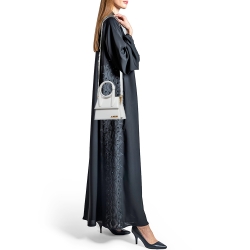 Jacquemus White Leather Le Chiquito Noeud Top Handle Bag