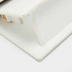 Jacquemus White Leather Le Chiquito Noeud Top Handle Bag