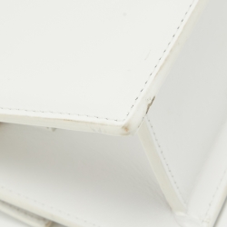 Jacquemus White Leather Le Chiquito Noeud Top Handle Bag