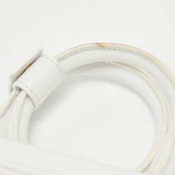 Jacquemus White Leather Le Chiquito Noeud Top Handle Bag