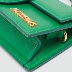 Jacquemus Green Leather Mini Le Bambino Top Handle Bag