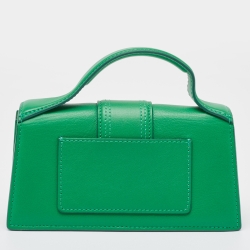 Jacquemus Green Leather Mini Le Bambino Top Handle Bag