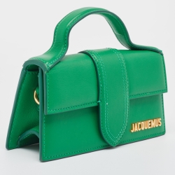 Jacquemus Green Leather Mini Le Bambino Top Handle Bag