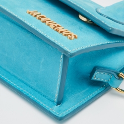 Pre Owned Jacquemus Blue Nubuck Long Le Chiquito Top Handle Bag