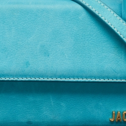 Pre Owned Jacquemus Blue Nubuck Long Le Chiquito Top Handle Bag