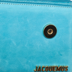 Pre Owned Jacquemus Blue Nubuck Long Le Chiquito Top Handle Bag