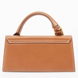 Jacquemus Brown Leather Long Le Chiquito BoucleTop Handle Bag