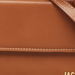 Jacquemus Brown Leather Long Le Chiquito BoucleTop Handle Bag