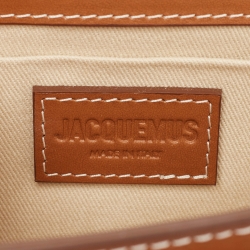 Jacquemus Brown Leather Long Le Chiquito BoucleTop Handle Bag