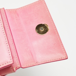 Pre Owned Jacquemus Pink Leather Mini Le Chiquito Top Handle Bag