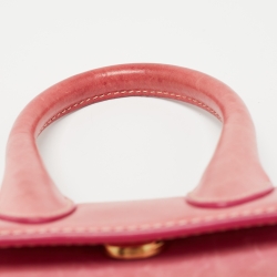 Pre Owned Jacquemus Pink Leather Mini Le Chiquito Top Handle Bag