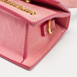 Pre Owned Jacquemus Pink Leather Mini Le Chiquito Top Handle Bag