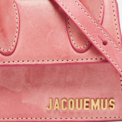 Pre Owned Jacquemus Pink Leather Mini Le Chiquito Top Handle Bag