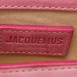 Pre Owned Jacquemus Pink Leather Mini Le Chiquito Top Handle Bag