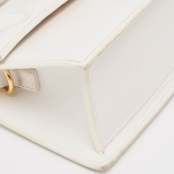 Pre Owned Jacquemus White Leather Le Chiquito Noeud Top Handle Bag