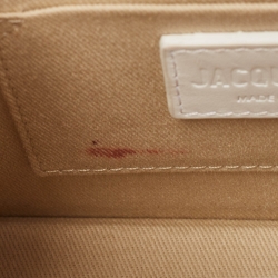 Pre Owned Jacquemus White Leather Le Chiquito Noeud Top Handle Bag