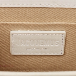 Pre Owned Jacquemus White Leather Le Chiquito Noeud Top Handle Bag