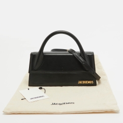 مملوكة مسبقًا حقيبة جاكويموس لي تشيكيتو جلد أسود لامع بيد علوية