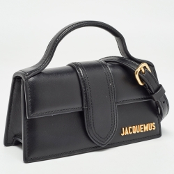 Pre Owned Jacquemus Black Leather Mini Le Bambino Top Handle Bag
